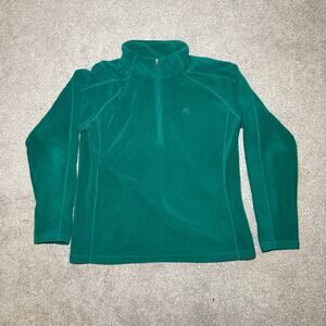 Nike ACG Fit Therma Womens Large Green 1/4 Zip Long Sleeve Fleece Pullover